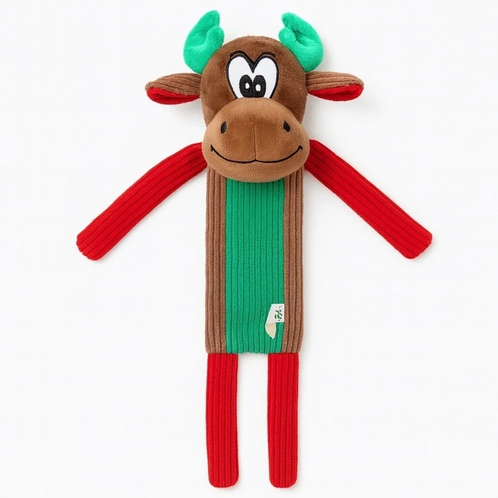 Large Christmas Moose Dog Toy